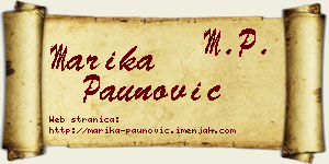 Marika Paunović vizit kartica